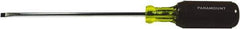 Paramount - 5/16" Blade Width, 9-27/32" OAL Standard Slotted Screwdriver - 6" Blade Length, Round Shank, Acetate with Rubber Grip Handle - All Tool & Supply