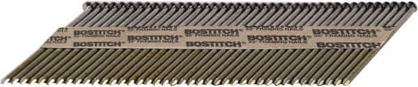 Stanley Bostitch - 11 Gauge 0.131" Shank Diam 3-1/4" Long Framing Nails for Power Nailers - Steel, Bright Finish, Smooth Shank, Angled Stick Paper Tape Collation, Round Head - All Tool & Supply