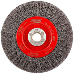 Norton - 4-1/2" OD, 5/8-11 Arbor Hole, Crimped Carbon Wheel Brush - All Tool & Supply