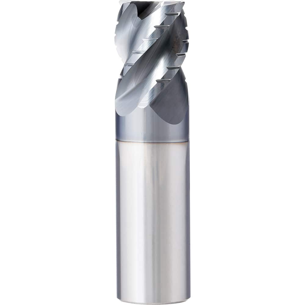 Corner Radius End Mill: 5/16″ Dia, 13/16″ LOC, 0.015″ Radius, 4 Flutes, Solid Carbide 2-1/2″ OAL, 5/16″ Shank Dia, 45 ° Helix, AlCrN Coated, Centercutting, Series XPR