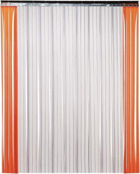 TMI, LLC - 6' Door Width x 8' Door Height PVC Ribbed Strip Door Kit - 8" Strip Width x 0.072" Strip Thickness, Clear, 50% Overlap - All Tool & Supply