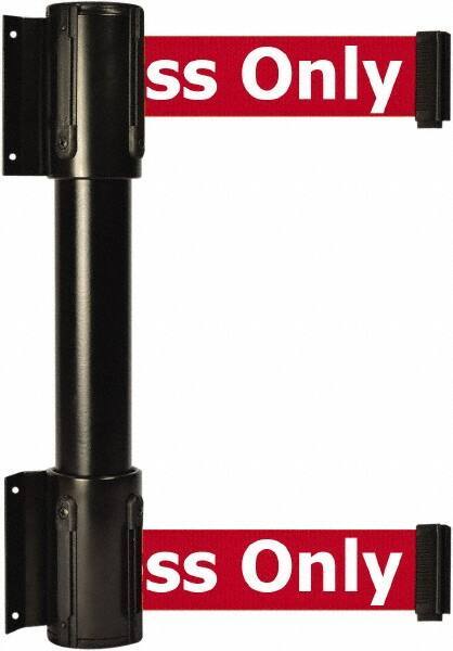 Tensator - 16.64" High x 89" Long x 3" Wide Barrier Dual Line Wall Mount - Steel, Black Powdercoat Finish, Black, Use with 898 Wall Receiver - All Tool & Supply