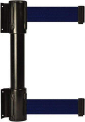 Tensator - 16.64" High x 89" Long x 3" Wide Barrier Dual Line Wall Mount - Steel, Black Powdercoat Finish, Black, Use with 898 Wall Receiver - All Tool & Supply