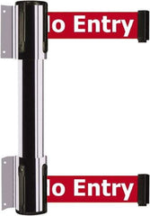 Tensator - 16.64" High x 156" Long x 3" Wide Barrier Dual Line Wall Mount - Steel, Polished Chrome Finish, Polished Chrome, Use with 898 Wall Receiver - All Tool & Supply