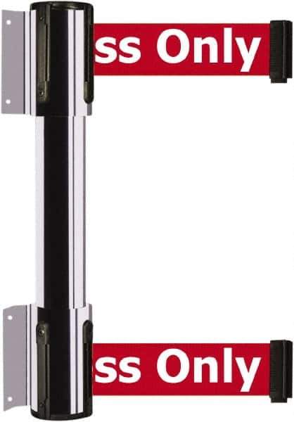 Tensator - 16.64" High x 89" Long x 3" Wide Barrier Dual Line Wall Mount - Steel, Polished Chrome Finish, Polished Chrome, Use with 898 Wall Receiver - All Tool & Supply