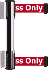 Tensator - 16.64" High x 156" Long x 3" Wide Barrier Dual Line Wall Mount - Steel, Polished Chrome Finish, Polished Chrome, Use with 898 Wall Receiver - All Tool & Supply