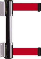 Tensator - 16.64" High x 89" Long x 3" Wide Barrier Dual Line Wall Mount - Steel, Polished Chrome Finish, Polished Chrome, Use with 898 Wall Receiver - All Tool & Supply