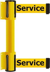 Tensator - 16.64" High x 156" Long x 3" Wide Barrier Dual Line Wall Mount - Steel, Yellow Powdercoat Finish, Yellow, Use with 898 Wall Receiver - All Tool & Supply