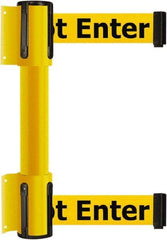 Tensator - 16.64" High x 89" Long x 3" Wide Barrier Dual Line Wall Mount - Steel, Yellow Powdercoat Finish, Yellow, Use with 898 Wall Receiver - All Tool & Supply