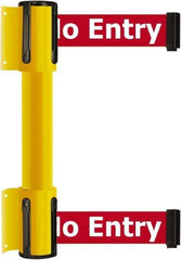 Tensator - 16.64" High x 156" Long x 3" Wide Barrier Dual Line Wall Mount - Steel, Yellow Powdercoat Finish, Yellow, Use with 898 Wall Receiver - All Tool & Supply