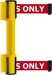 Tensator - 16.64" High x 156" Long x 3" Wide Barrier Dual Line Wall Mount - Steel, Yellow Powdercoat Finish, Yellow, Use with 898 Wall Receiver - All Tool & Supply