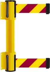 Tensator - 16.64" High x 89" Long x 3" Wide Barrier Dual Line Wall Mount - Steel, Yellow Powdercoat Finish, Yellow, Use with 898 Wall Receiver - All Tool & Supply