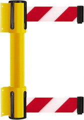 Tensator - 16.64" High x 156" Long x 3" Wide Barrier Dual Line Wall Mount - Steel, Yellow Powdercoat Finish, Yellow, Use with 898 Wall Receiver - All Tool & Supply