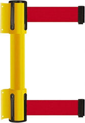 Tensator - 16.64" High x 89" Long x 3" Wide Barrier Dual Line Wall Mount - Steel, Yellow Powdercoat Finish, Yellow, Use with 898 Wall Receiver - All Tool & Supply