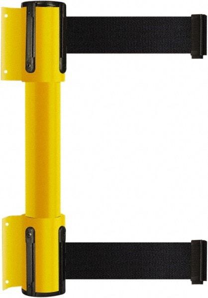 Tensator - 16.64" High x 156" Long x 3" Wide Barrier Dual Line Wall Mount - Steel, Yellow Powdercoat Finish, Yellow, Use with 898 Wall Receiver - All Tool & Supply