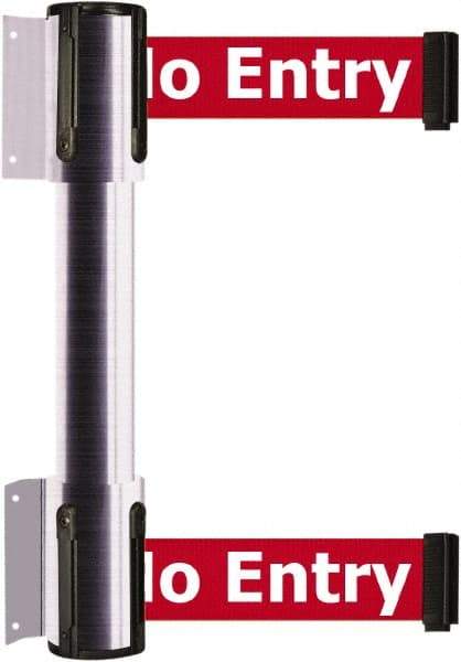 Tensator - 16.64" High x 156" Long x 3" Wide Barrier Dual Line Wall Mount - Steel, Satin Chrome Finish, Satin Chrome, Use with 898 Wall Receiver - All Tool & Supply