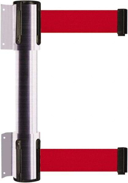 Tensator - 16.64" High x 89" Long x 3" Wide Barrier Dual Line Wall Mount - Steel, Satin Chrome Finish, Satin Chrome, Use with 898 Wall Receiver - All Tool & Supply