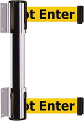 Tensator - 16.64" High x 89" Long x 3" Wide Barrier Dual Line Wall Mount - Steel, Polished Chrome Finish, Polished Chrome, Use with 898 Wall Receiver - All Tool & Supply