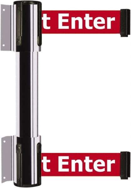 Tensator - 16.64" High x 89" Long x 3" Wide Barrier Dual Line Wall Mount - Steel, Polished Chrome Finish, Polished Chrome, Use with 898 Wall Receiver - All Tool & Supply