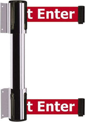 Tensator - 16.64" High x 156" Long x 3" Wide Barrier Dual Line Wall Mount - Steel, Polished Chrome Finish, Polished Chrome, Use with 898 Wall Receiver - All Tool & Supply