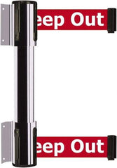 Tensator - 16.64" High x 156" Long x 3" Wide Barrier Dual Line Wall Mount - Steel, Polished Chrome Finish, Polished Chrome, Use with 898 Wall Receiver - All Tool & Supply