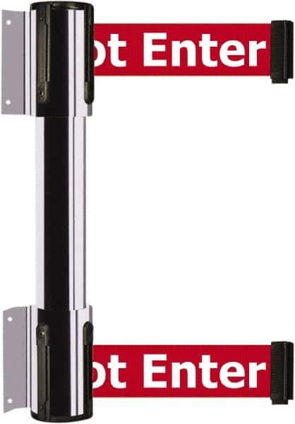 Tensator - 16.64" High x 89" Long x 3" Wide Barrier Dual Line Wall Mount - Steel, Polished Chrome Finish, Polished Chrome, Use with 898 Wall Receiver - All Tool & Supply