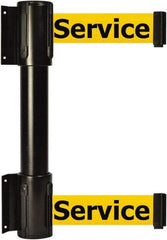 Tensator - 16.64" High x 89" Long x 3" Wide Barrier Dual Line Wall Mount - Steel, Black Powdercoat Finish, Black, Use with 898 Wall Receiver - All Tool & Supply