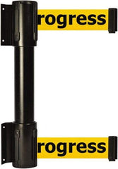 Tensator - 16.64" High x 156" Long x 3" Wide Barrier Dual Line Wall Mount - Steel, Black Powdercoat Finish, Black, Use with 898 Wall Receiver - All Tool & Supply