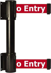 Tensator - 16.64" High x 89" Long x 3" Wide Barrier Dual Line Wall Mount - Steel, Black Powdercoat Finish, Black, Use with 898 Wall Receiver - All Tool & Supply