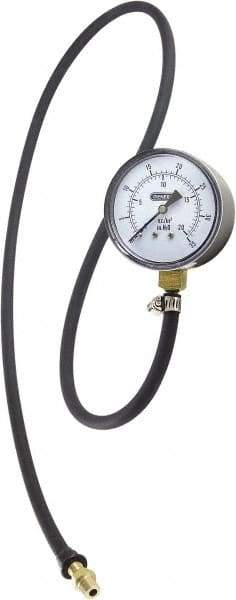 General - 2-1/2" Dial, 3/8 Thread, 0-35 Scale Range, Pressure Gauge - Thread Connection Mount, Accurate to ±1.5% of Full-Scale Range of Scale - All Tool & Supply