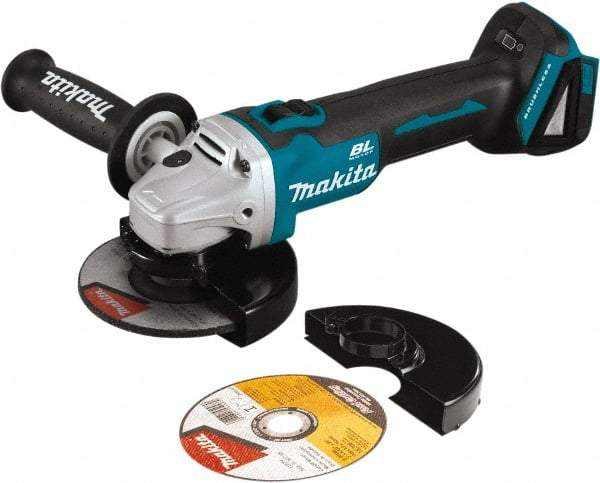 Makita - 5" Wheel Diam, 8,500 RPM, Cordless Angle & Disc Grinder - 5/8-11 Spindle, 18 Volts - All Tool & Supply