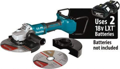 Makita - 9" Wheel Diam, 6,000 RPM, Cordless Angle & Disc Grinder - 5/8-11 Spindle, 18 Volts - All Tool & Supply