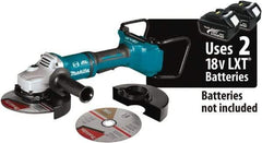 Makita - 7" Wheel Diam, 7,700 RPM, Cordless Angle & Disc Grinder - 5/8-11 Spindle, 18 Volts - All Tool & Supply