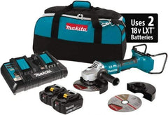 Makita - 7" Wheel Diam, 7,700 RPM, Cordless Angle & Disc Grinder - 5/8-11 Spindle, 18 Volts - All Tool & Supply