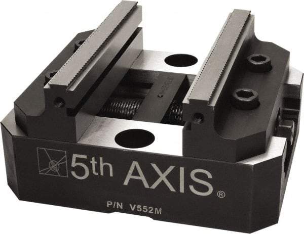 5th Axis - 125mm Jaw Width, 74mm High x 125mm Long x 125mm Wide Vise - For Use with 5 Axis Workholding Systems - All Tool & Supply