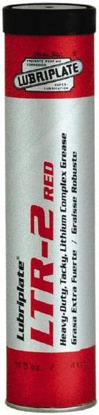 Lubriplate - 14.5 oz Cartridge Lithium Extreme Pressure Grease - Red, Extreme Pressure & High Temperature, 400°F Max Temp, NLGIG 2, - All Tool & Supply