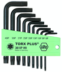 9 Piece - IP8; IP9; IP10; IP15; IP20; IP25; IP27; IP30; IP40 - Black Finish - TorxPlus L-Key Short Arm Set - All Tool & Supply