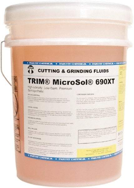 Master Fluid Solutions - Trim MicroSol 690XT, 5 Gal Pail Cutting & Grinding Fluid - Semisynthetic, For Machining - All Tool & Supply