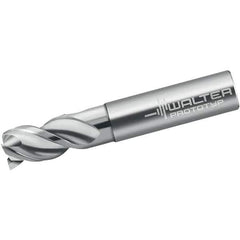 Walter-Prototyp - 4mm, 3 Flute, Single End, Solid Carbide, 0.5mm Corner Radius End Mill - 57mm OAL, 45° Helix, Right Hand Flute, 8mm LOC, Right Hand Cut, 15mm Extended Reach - All Tool & Supply