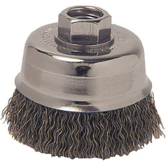 Vortec Pro 3″ Crimped Wire Cup Brush, .014″ Steel Fill, 1/2″-13 Arbor Hole - All Tool & Supply