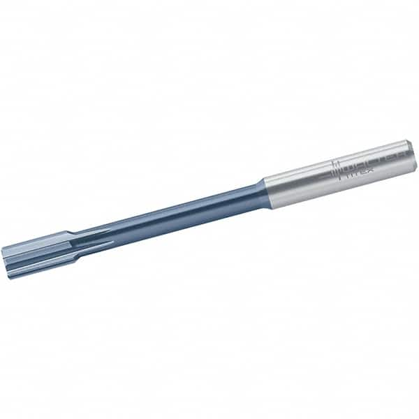 Chucking Reamer: 0.1976″ Dia, 2.9528″ OAL, 0.4724″ Flute Length, Straight Shank, Solid Carbide 4 Flute, RH