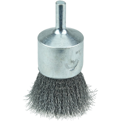 Vortec Pro 1″ Crimped Wire End Brush, .0104″ Steel Fill, 1/4″ Stem - All Tool & Supply