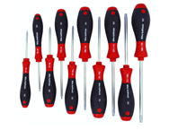 10 Piece - T7s; T8s; T9s; T10s; T20s; T25s; T27s; T30s; T40s Security - Torx SoftFinish® Cushion Grip Screwdriver Set - All Tool & Supply