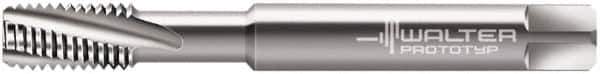 Walter-Prototyp - M8x1.25 Metric 3 Flute 6H Modified Bottoming Spiral Flute Tap - Solid Carbide, Bright Finish, 90mm OAL, Right Hand Flute, Right Hand Thread, Series 804101 - Exact Industrial Supply