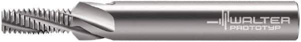 Walter-Prototyp - 0.2559" Cutting Diam, 3 Flute, Solid Carbide Helical Flute Thread Mill - Internal Thread, 16.25mm LOC, 72mm OAL, 10mm Shank Diam - Exact Industrial Supply