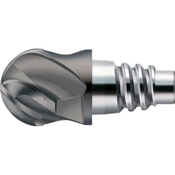 Walter-Prototyp - AH8E Carbide Ball Nose Milling Tip Insert - TiAlN Finish, 4 Flutes, 25.4mm Cutting Diam, 14mm Depth of Cut, 30.3mm Extension, 1/2" Cnr Rad - All Tool & Supply