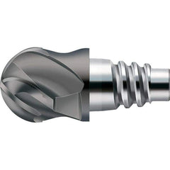 Walter-Prototyp - AH8E Carbide Ball Nose Milling Tip Insert - TiAlN Finish, 4 Flutes, 19.05mm Cutting Diam, 10.49mm Depth of Cut, 21.31mm Extension, 3/8" Cnr Rad - All Tool & Supply