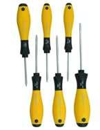 6 Piece - T6; T8; T9; T10; T15; T20 - Torx ESD Safe SoftFinish® Cushion Grip Screwdriver Set - All Tool & Supply