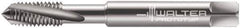 Walter-Prototyp - M6x1.00 Metric 3 Flute 6H Modified Bottoming Spiral Flute Tap - Solid Carbide, Bright Finish, 80mm OAL, Right Hand Flute, Right Hand Thread, Series 80410 - All Tool & Supply