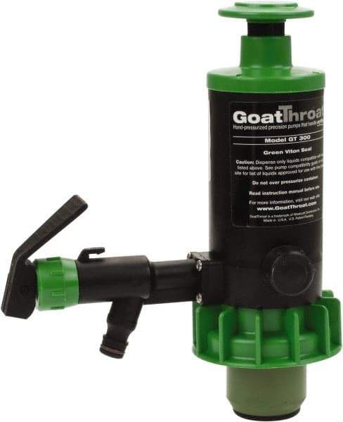 GoatThroat Pumps - 3/8" Outlet, 4 GPM, Polypropylene Hand Operated Transfer Pump - 56" OAL, For up to 55 Gal Drums, For Biodiesel, Lightweight Synthetic Oils, Pesticides, Solvents, Acids & Other Corrosive Chemicals - All Tool & Supply